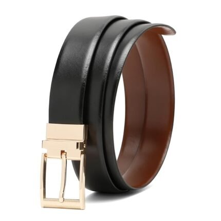 Italian Reversible Leather Belt for Men | Adjustable Pin Buckle |Formal Belts for Men