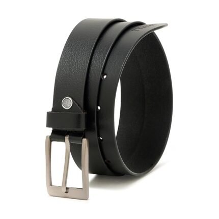Black Genuine Leather Belt for Men | Adjustable Waistband up to 42 Inches