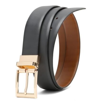 Italian Reversible Leather Belt for Men | Adjustable Pin Buckle |Formal Belts for Men