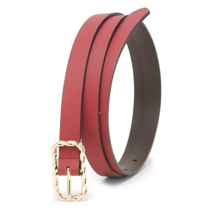Womens Genuine Leather Belt (Maroon) | Belt for Jeans Party & Casual Wear