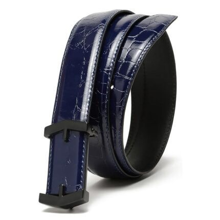 TYBELT Blue Genuine Italian Leather Belt for Men | Adjustable Waistband up to 42 Inches