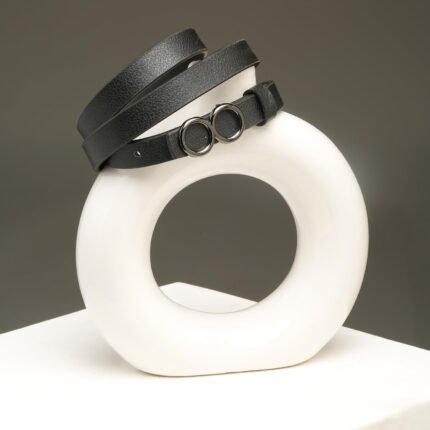 TYBELT Women’s PU Leather Belt with Stylish Double Ring Pin Buckle